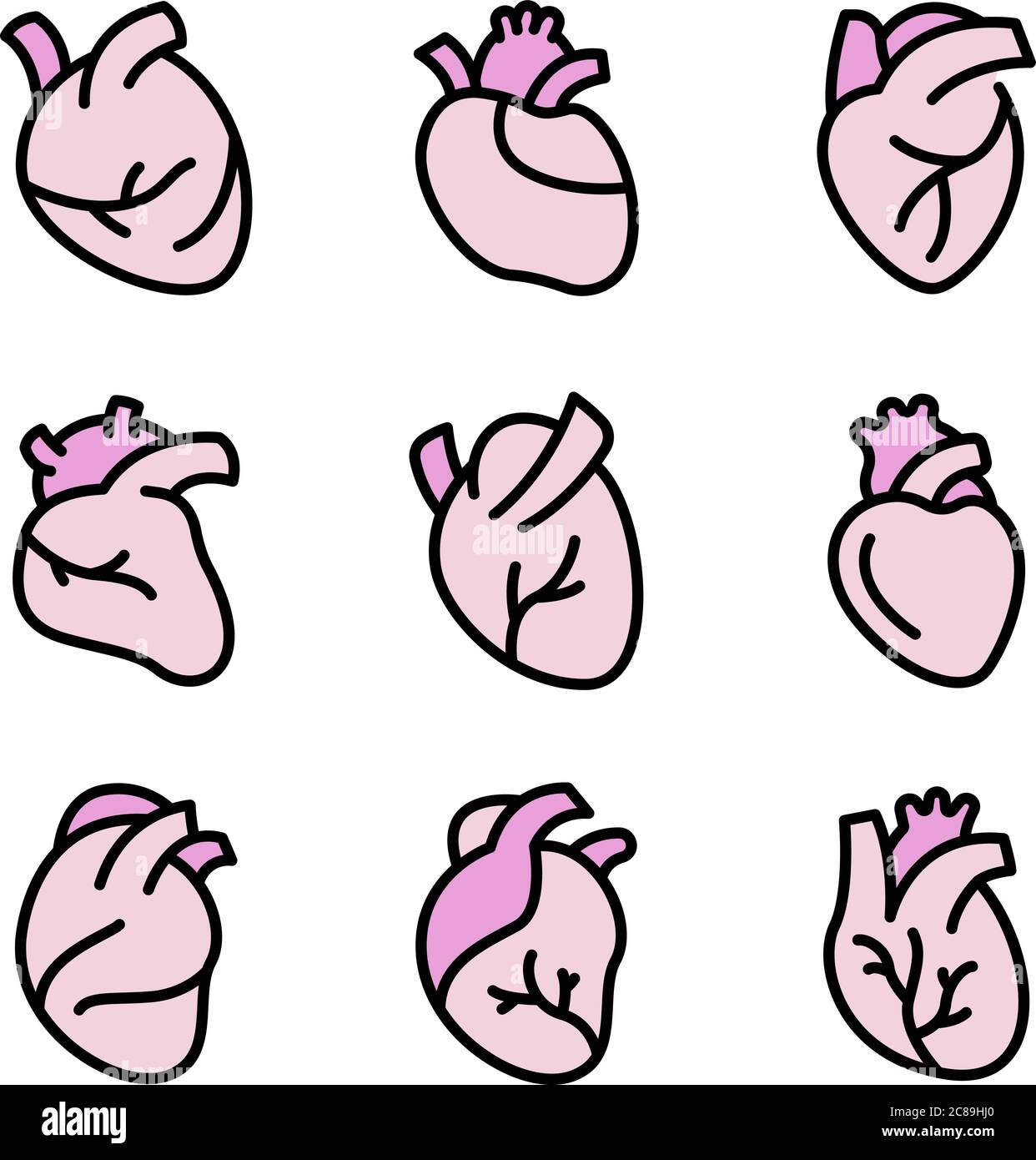 Human heart icons vector flat Stock Vector Image & Art - Alamy