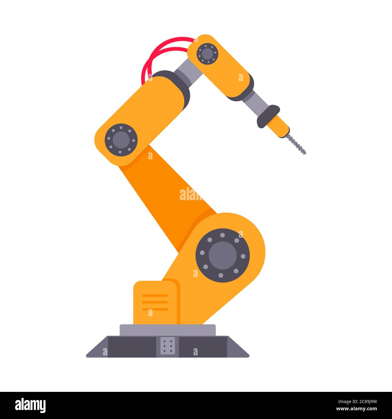 Robotic arm flat style design vector illustration isolated on white ...