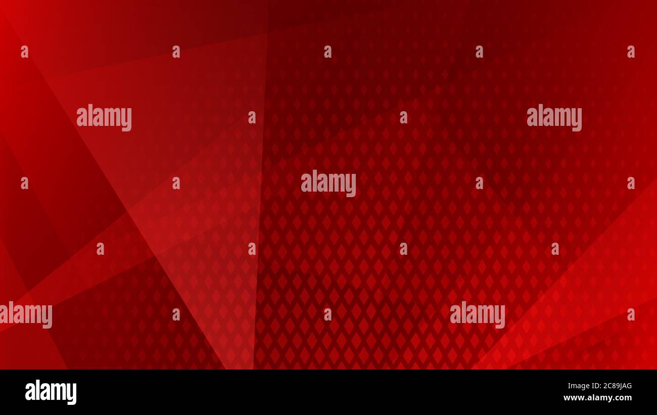 Abstract background of lines, polygons and halftone dots in red colors ...