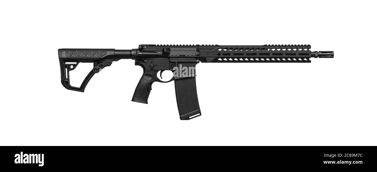 Modern automatic rifle isolated on white background. Weapons for police ...