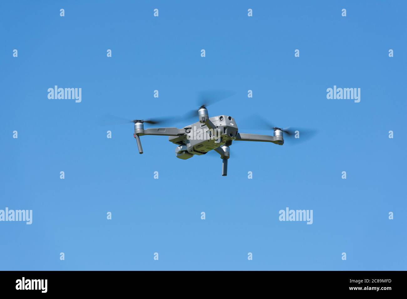 Flying a DJI drone, Scottish Borders. Stock Photo