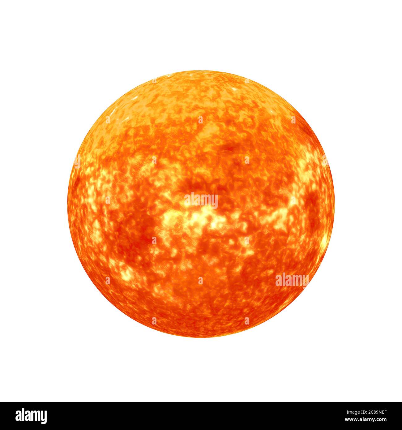 Solar System Concept. View of Full Big Star Sun from Space on a white background. Elements of this image furnished by NASA. 3d Rendering Stock Photo