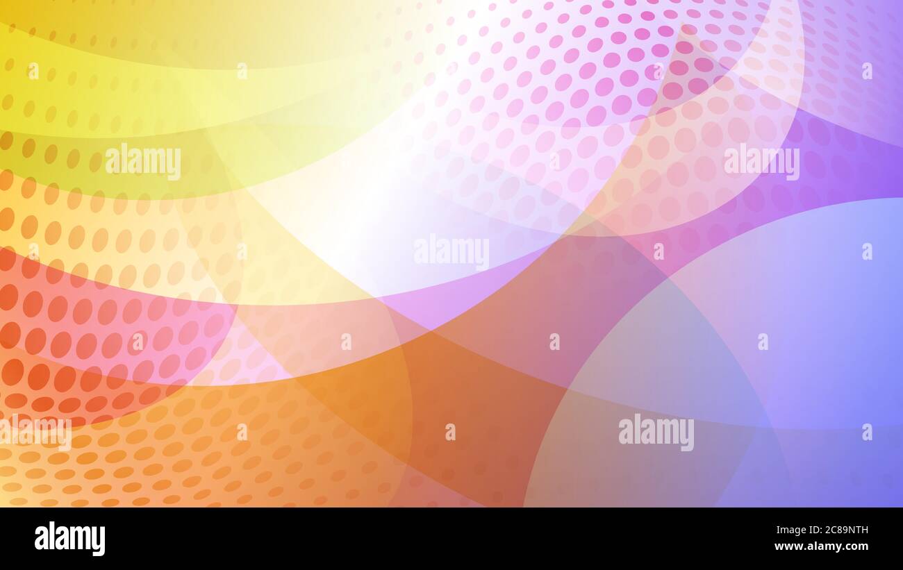 Abstract colored background of curved lines, curves and halftone dots Stock Vector
