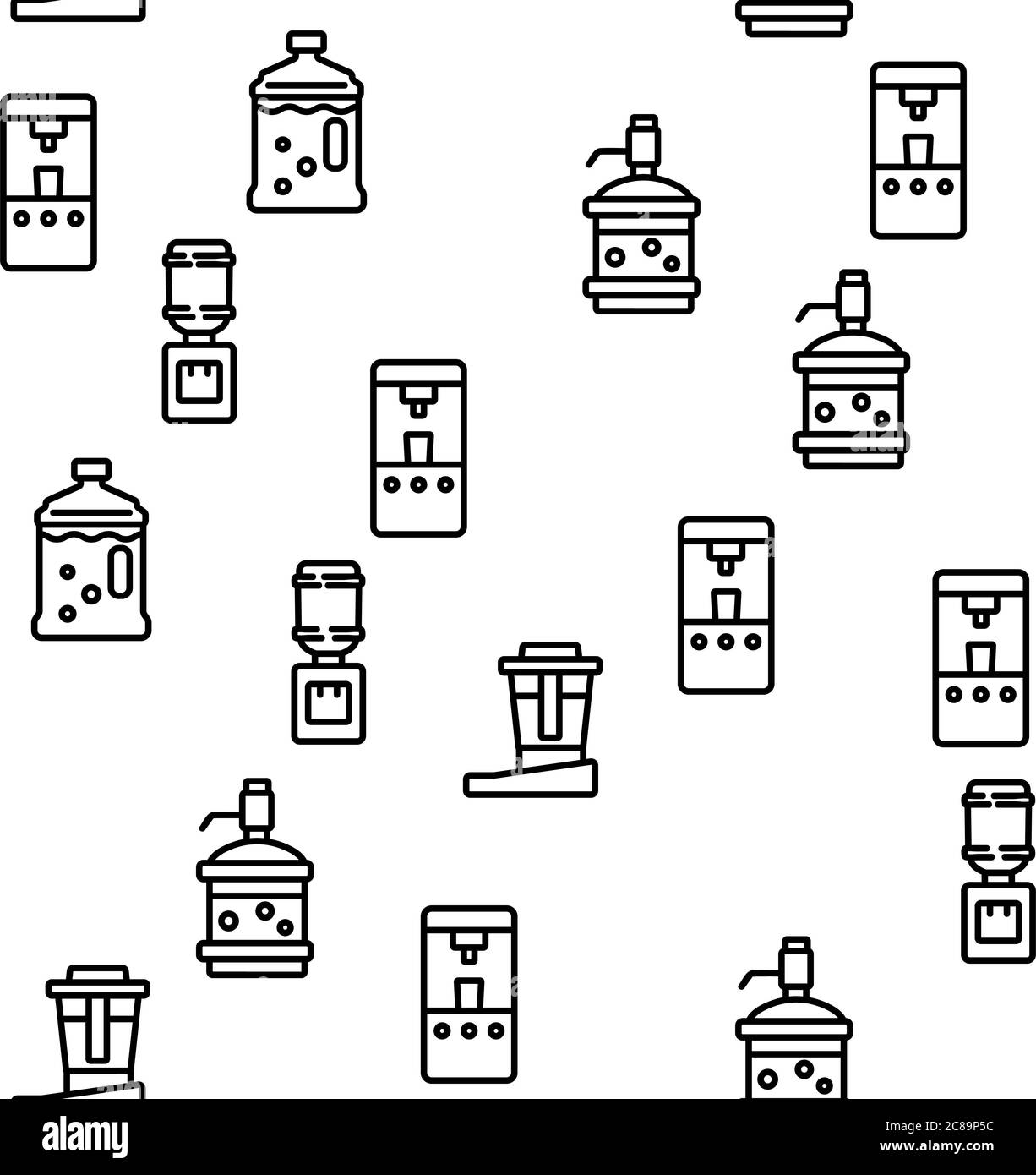 Dispenser Water Tool Vector Seamless Pattern Stock Vector Image & Art ...