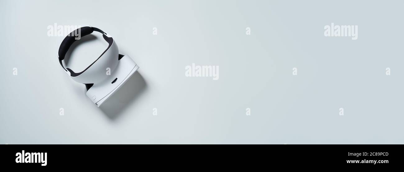 Virtual reality headset on white background Stock Photo - Alamy
