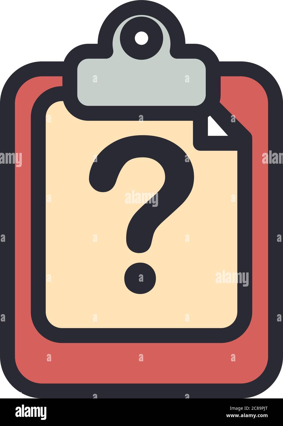 Document board with question mark line and fill style icon design ...