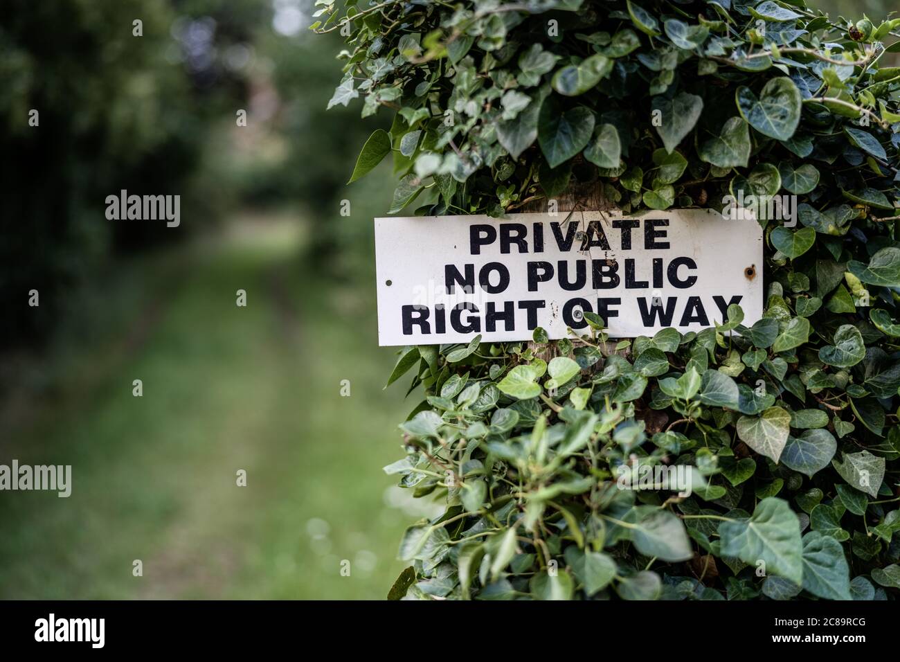 Private No Public Right of Way Sign Stock Photo