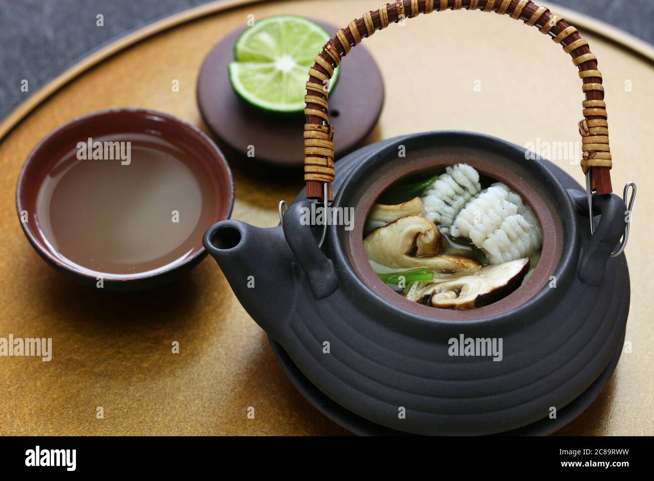 dobin mushi (Japanese cuisine) steamed matsutake mushroom and pike