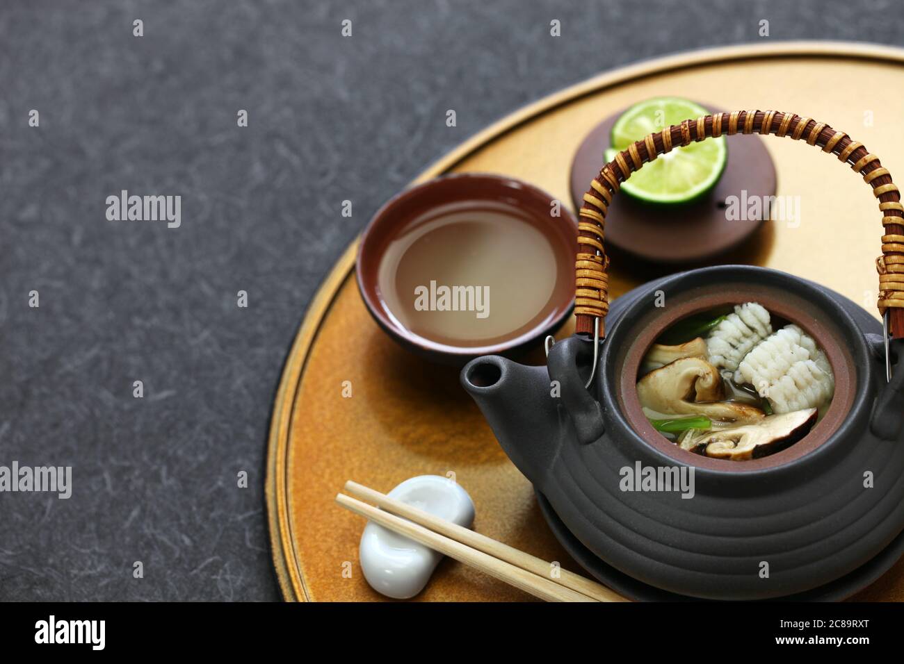 dobin mushi (Japanese cuisine) steamed matsutake mushroom and pike