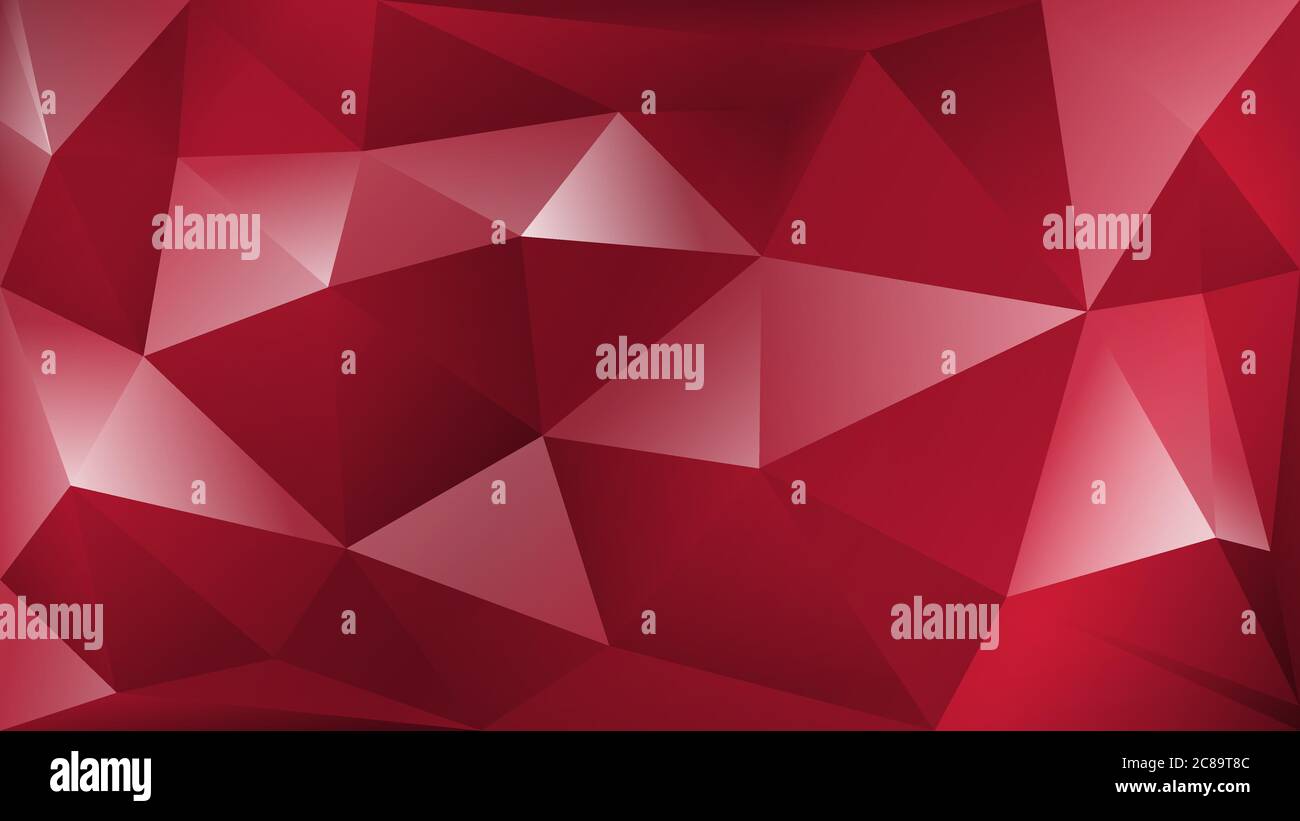 Abstract polygonal background of many triangles in red colors Stock ...