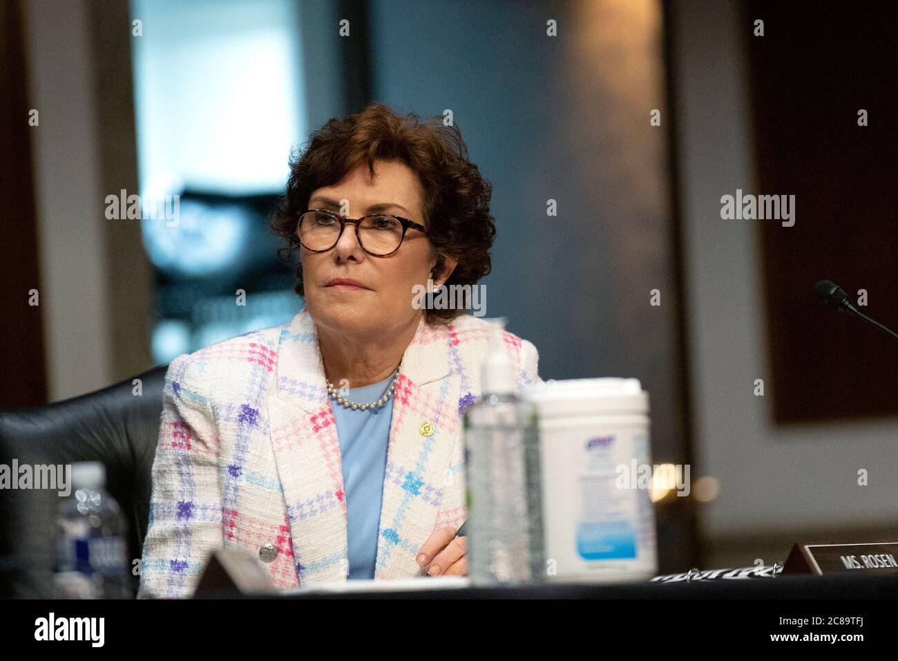 United States Senator Jacky Rosen (Democrat of Nevada) listens during a Senate Committee on Commerce, Science, and Transportation business meeting at the U.S. Capitol in Washington, DC, U.S. on Wednesday, July 22, 2020. Credit: Stefani Reynolds/CNP /MediaPunch Stock Photo