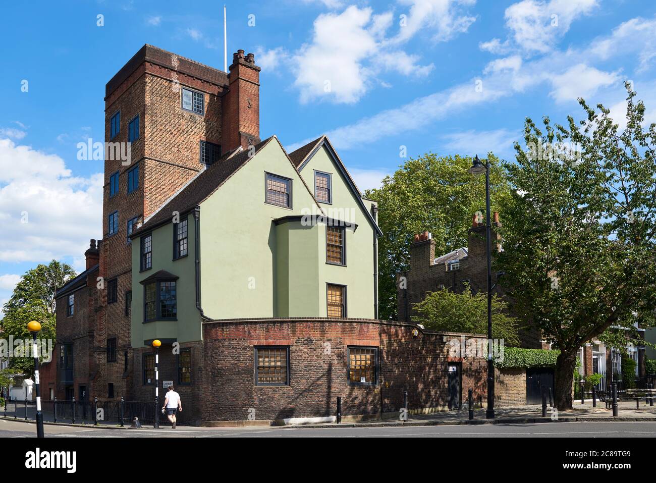 The exterior of the historic 16th century Canonbury Tower in the Canonbury district of North London, Southern England Stock Photo