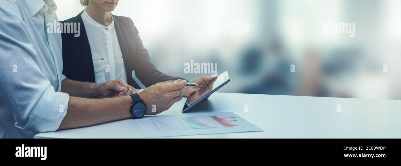 business consulting - businesspeople meeting in office. copy space Stock Photo