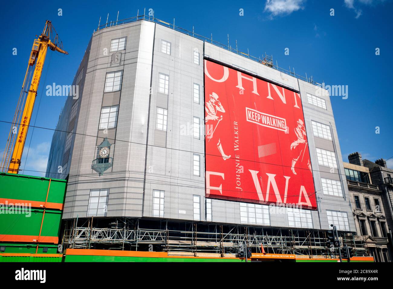 Johnnie Walker visitor centre on Princes Street under construction. Stock Photo
