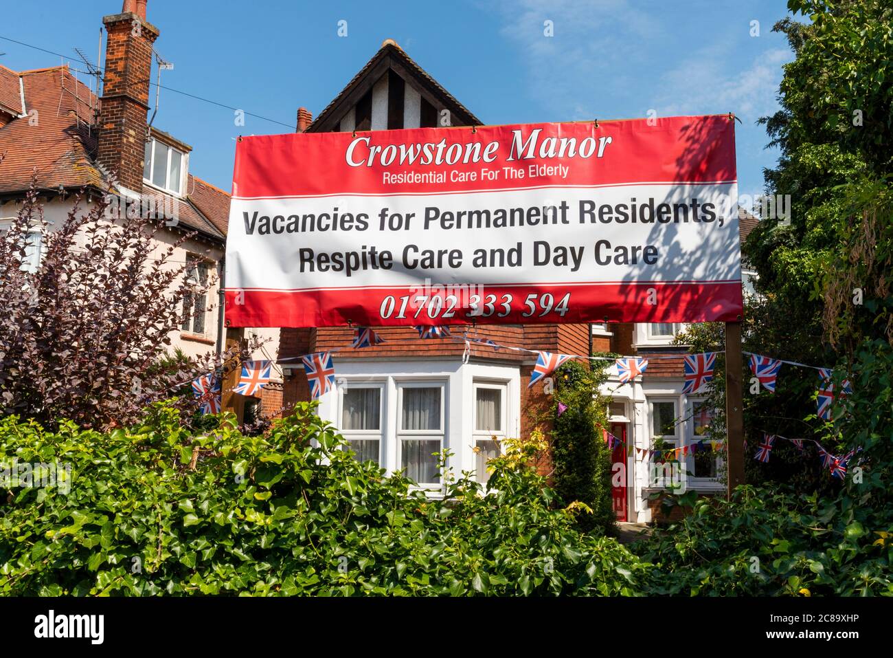 Crowstone Manor, Residential Care for the Elderly, in Westcliff on Sea, Southend, Essex, UK. Vacancies for permanent residents, respite care, day care Stock Photo