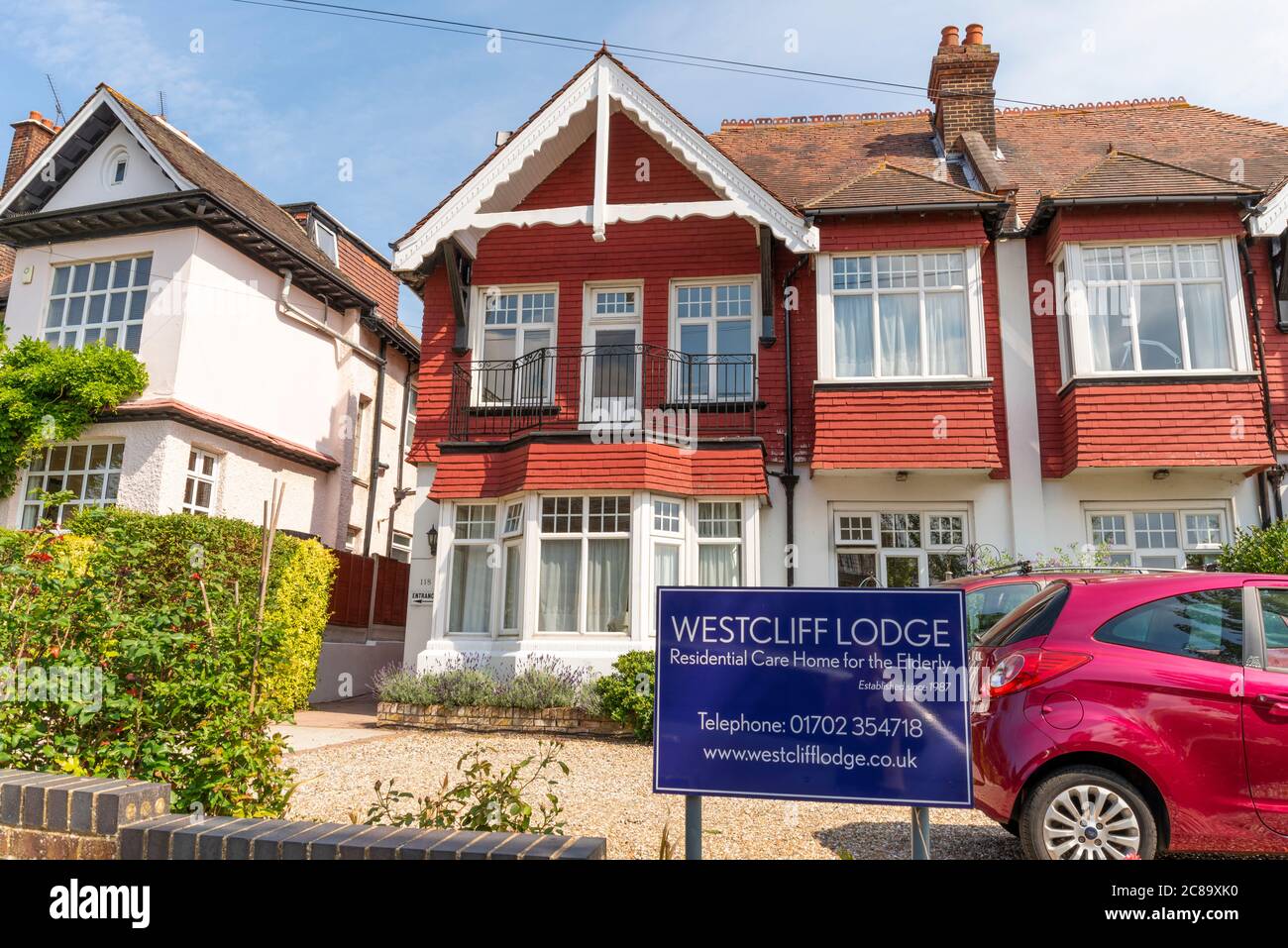 Westcliff Lodge Residential Care Home for the elderly in Westcliff on Sea, Southend, Essex, UK. COVID-19, Coronavirus lockdown period. Health. Senior Stock Photo