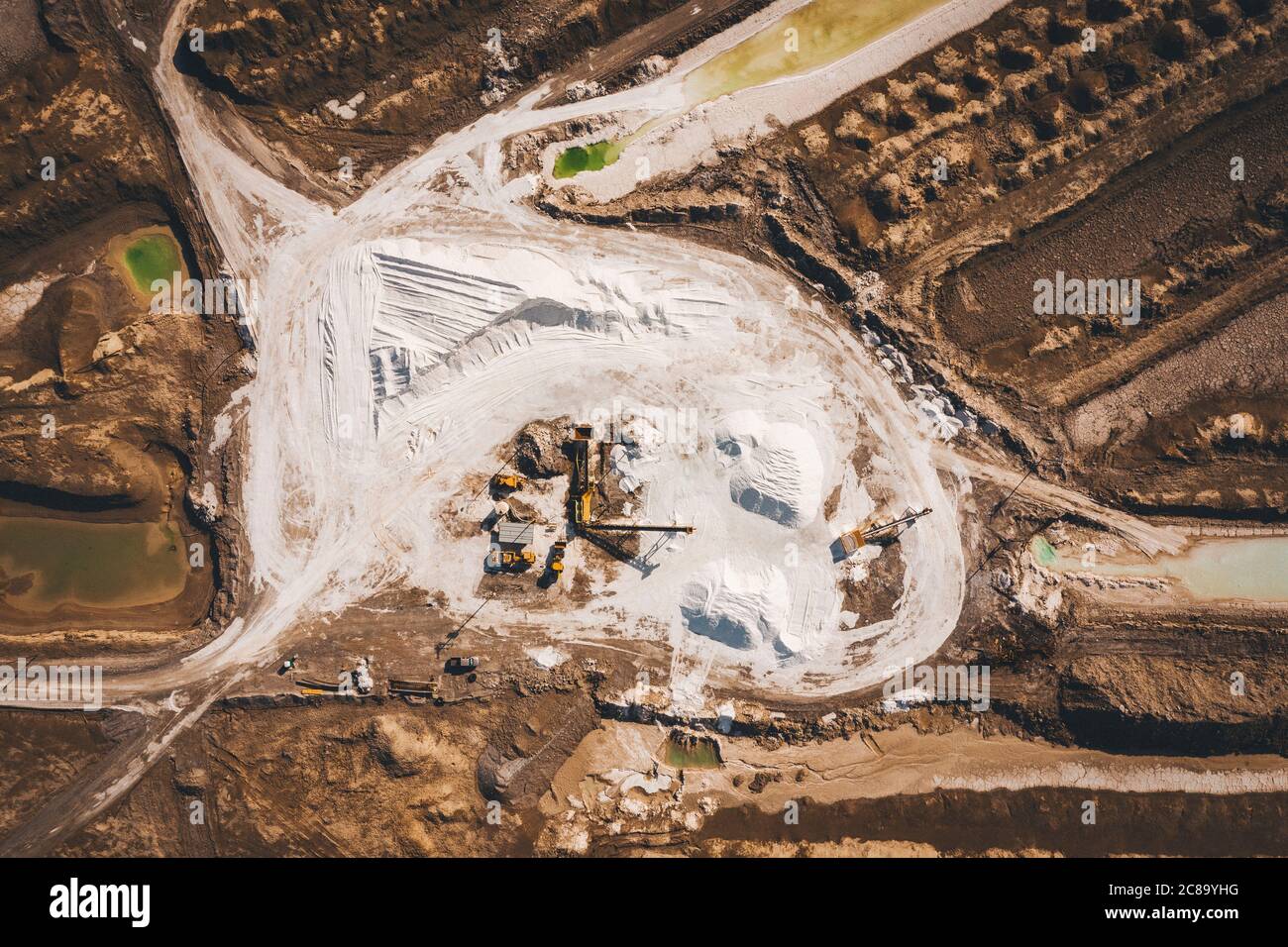 Salt quarry from above, California Stock Photo Alamy