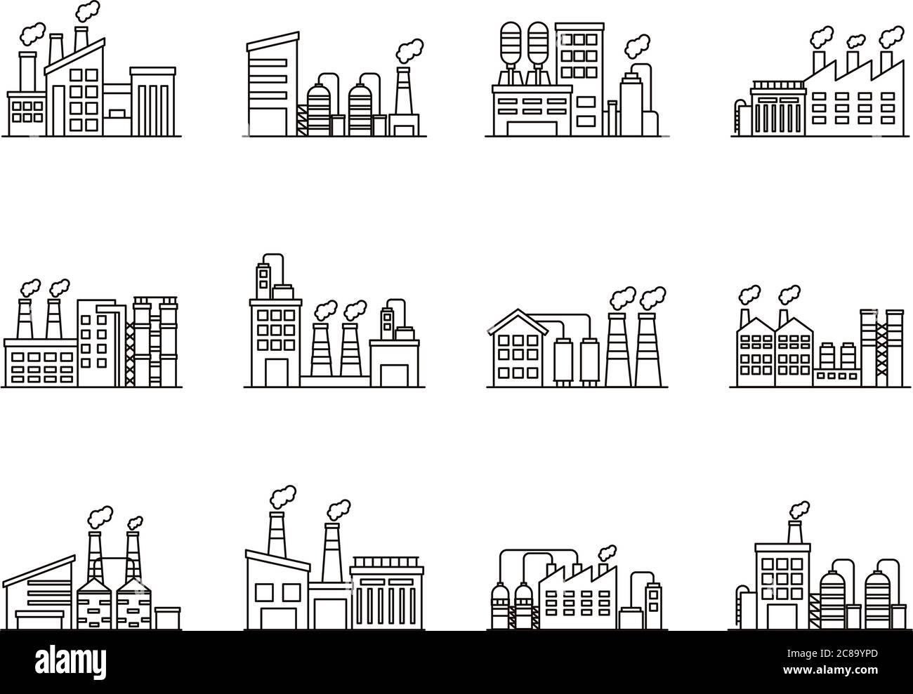 bundle of industry factory set icons vector illustration design Stock ...