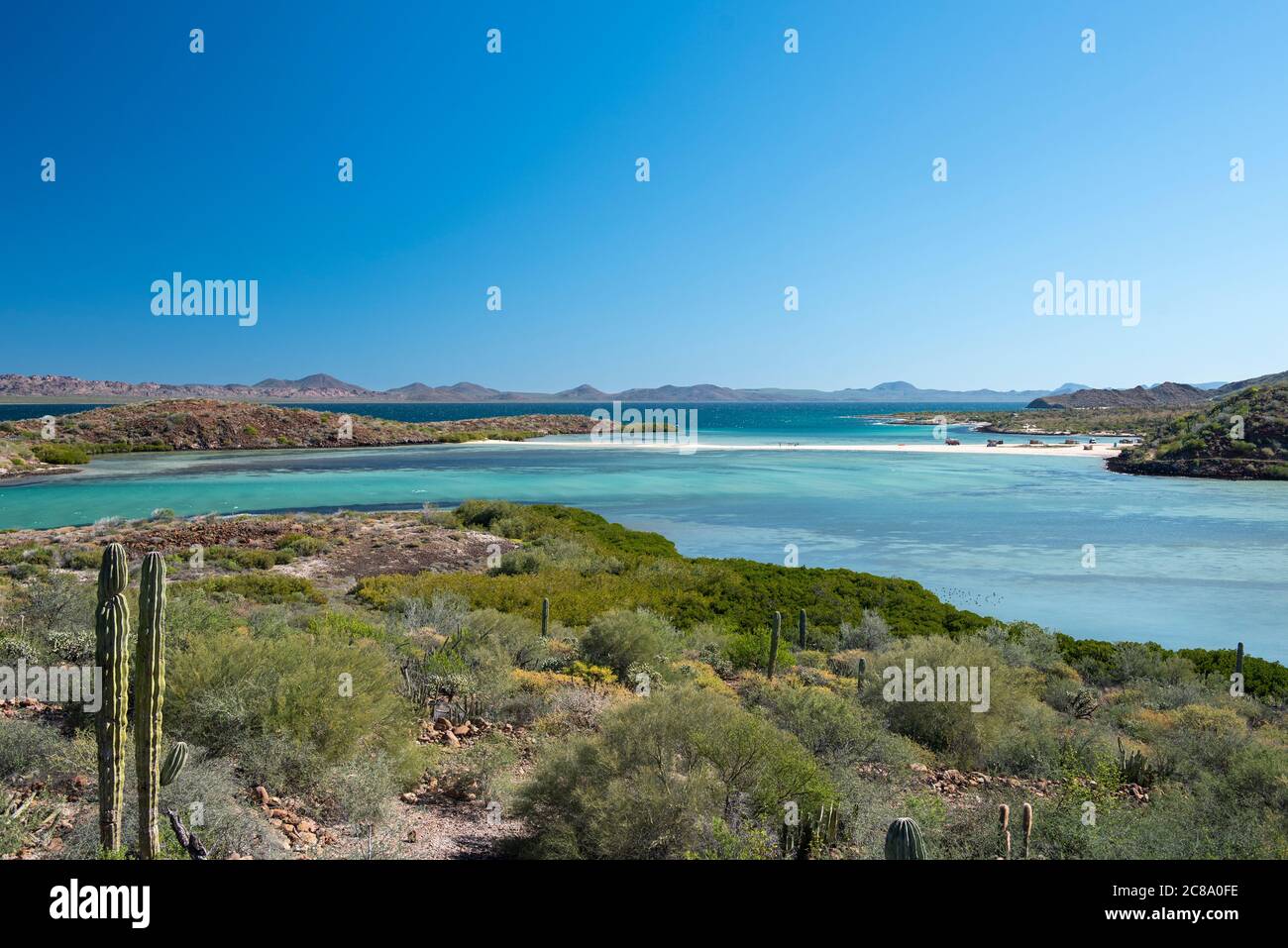 View of El Requeson beach in Conception Bay, Baja California Stock Photo