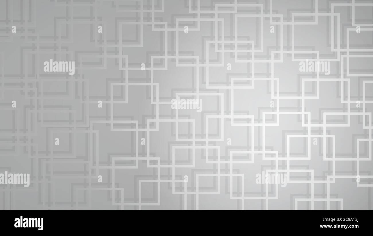 Abstract background of intersecting squares with shadows in gray colors ...
