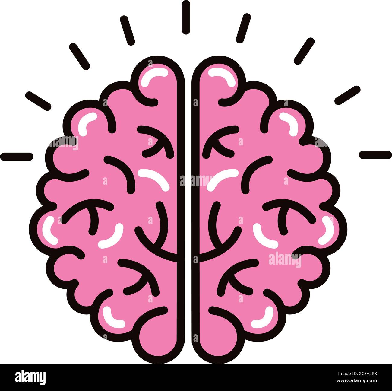 brain human line and fill style icon vector illustration design Stock ...