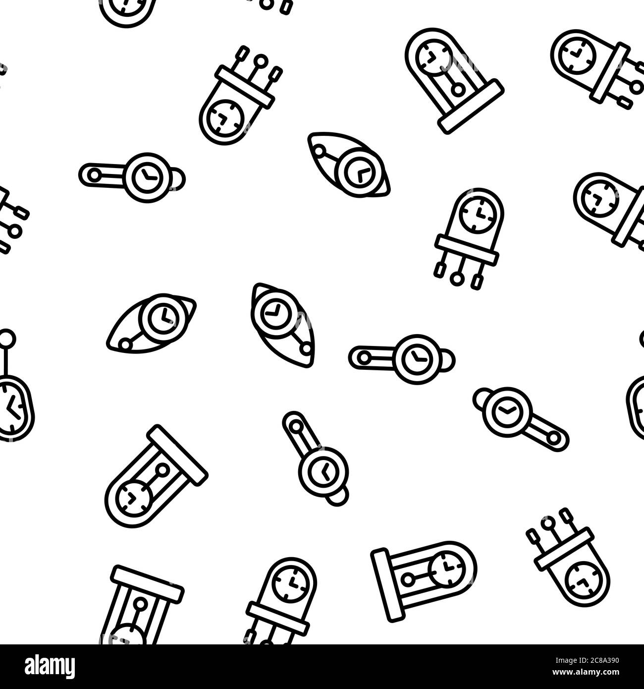 Pendulum Clock Device Vector Seamless Pattern Stock Vector Image Art