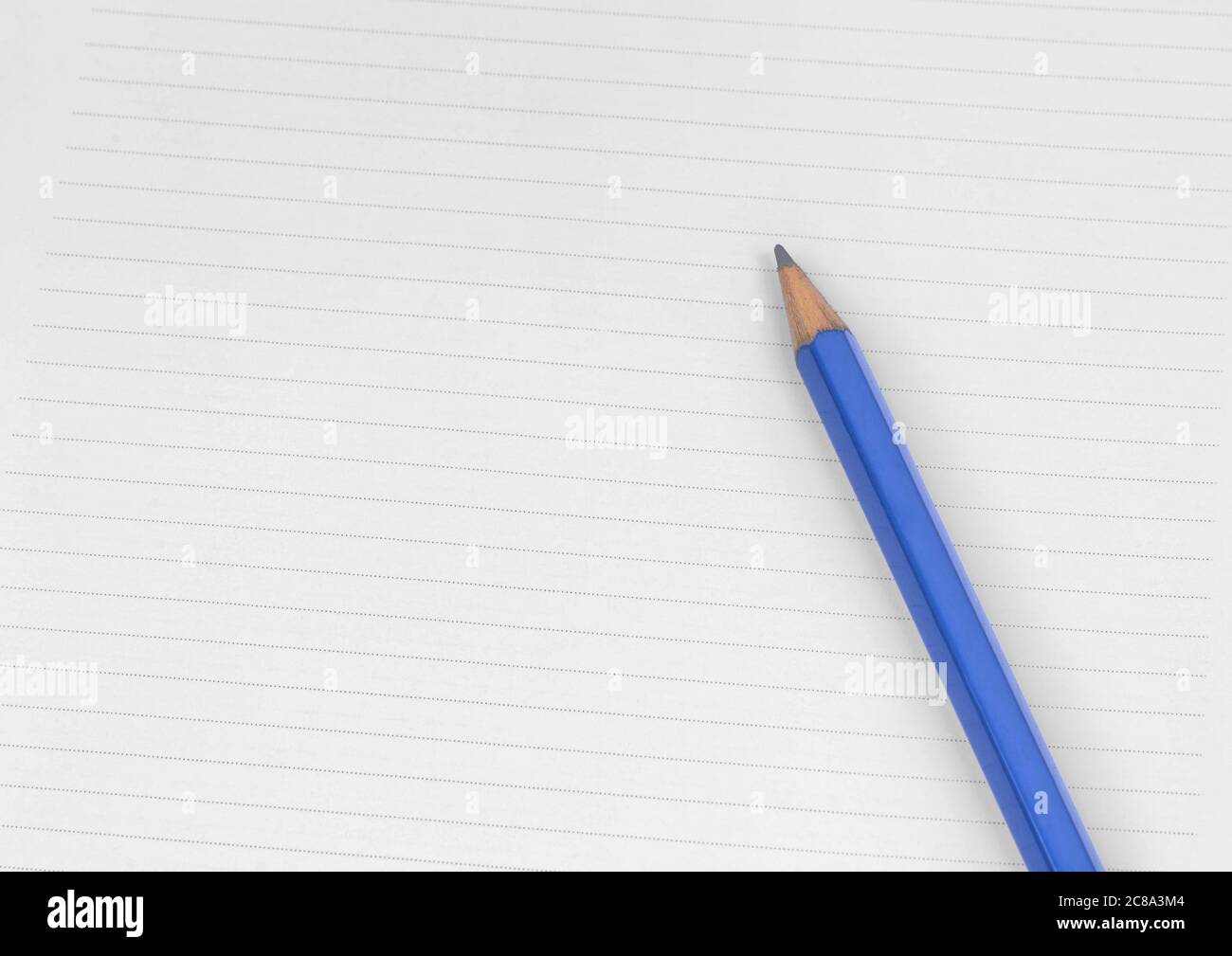 Close up of empty notebook with pen Stock Photo
