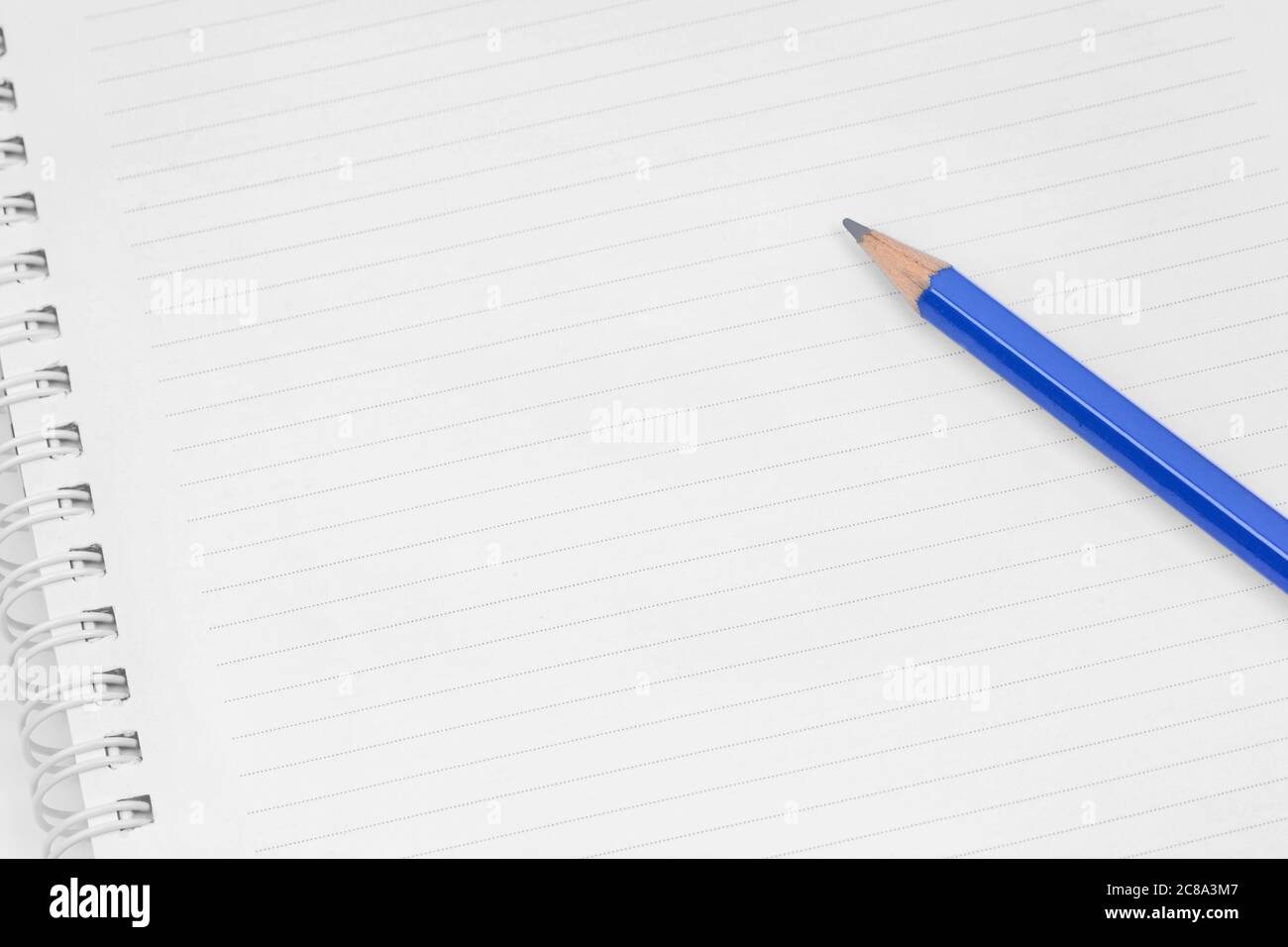 Close up of empty page notebook with pen Stock Photo