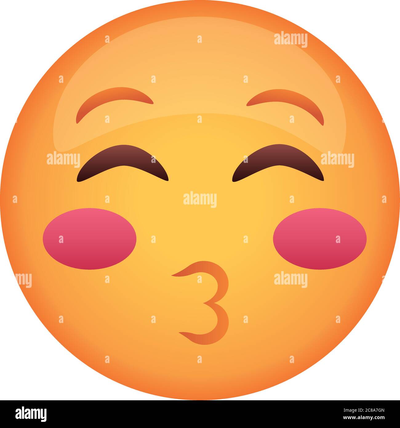 kissing emoji face classic flat style icon vector illustration design Stock Vector Image & Art