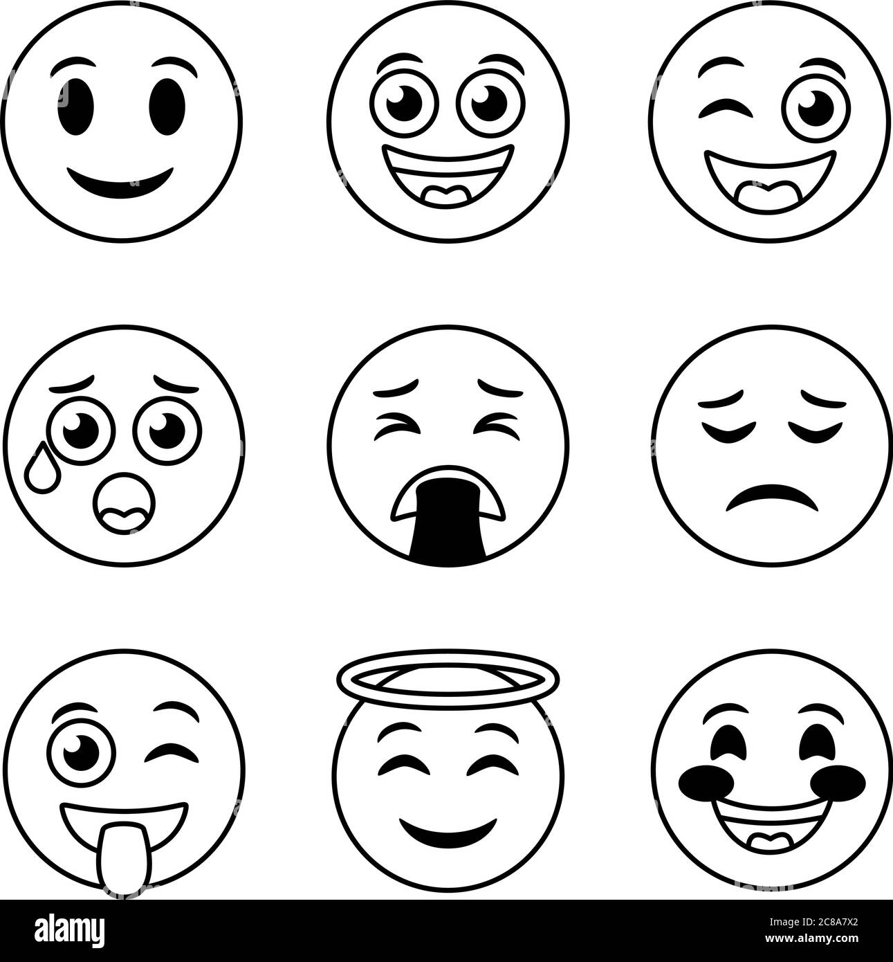 Chat faces illustration Black and White Stock Photos & Images - Alamy