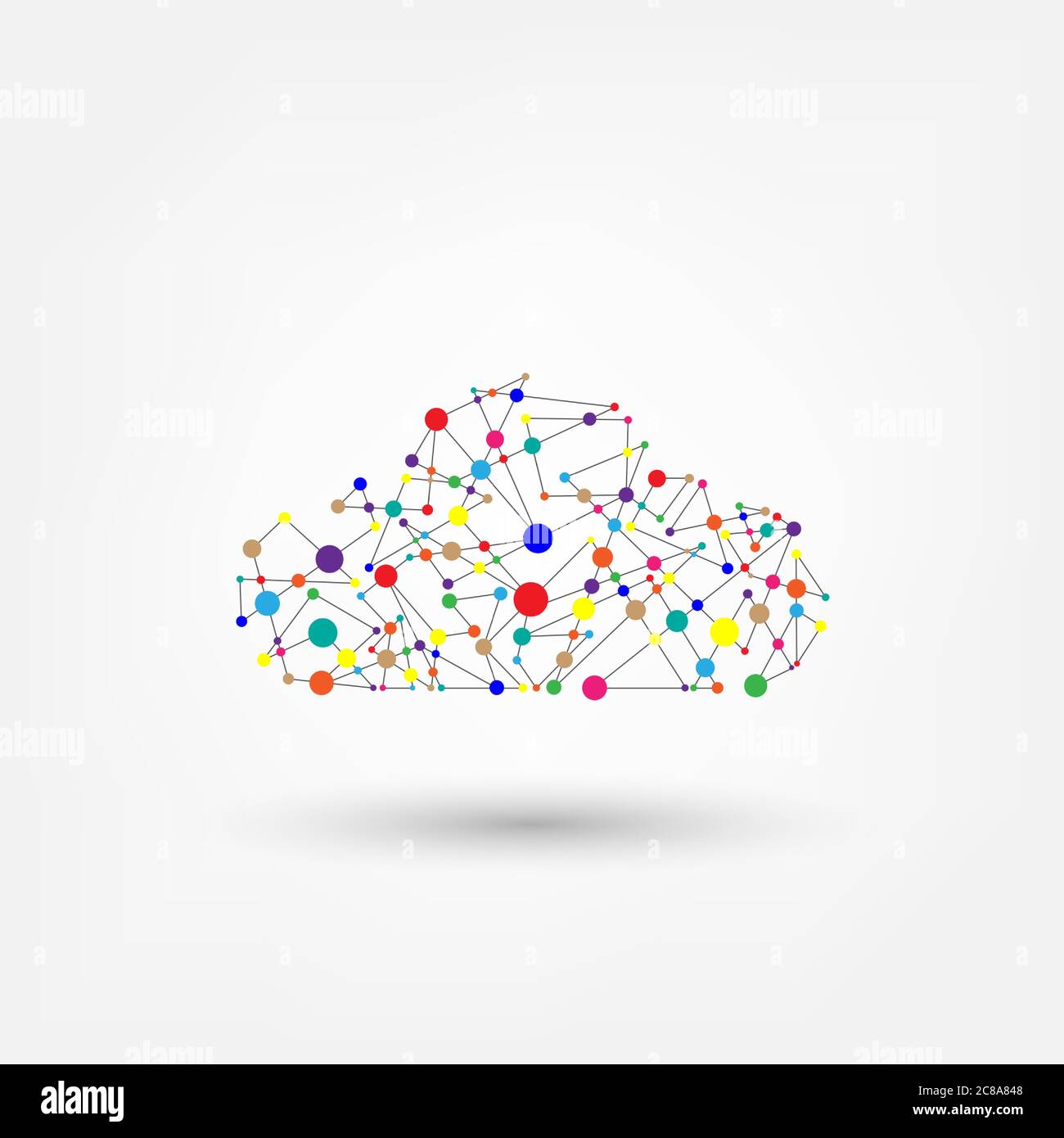 Network technology in the form of cloud. Stock Vector