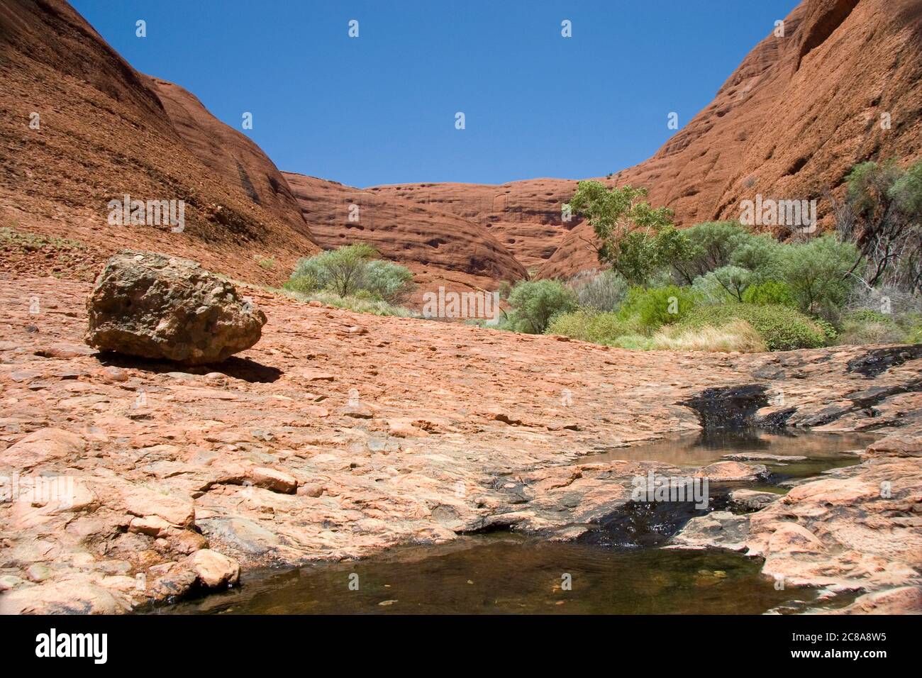 Rock pools in Kata Tjuta (The Olgas) rock formations at Uluru - Kata Tjuta National Park, Australia Stock Photo