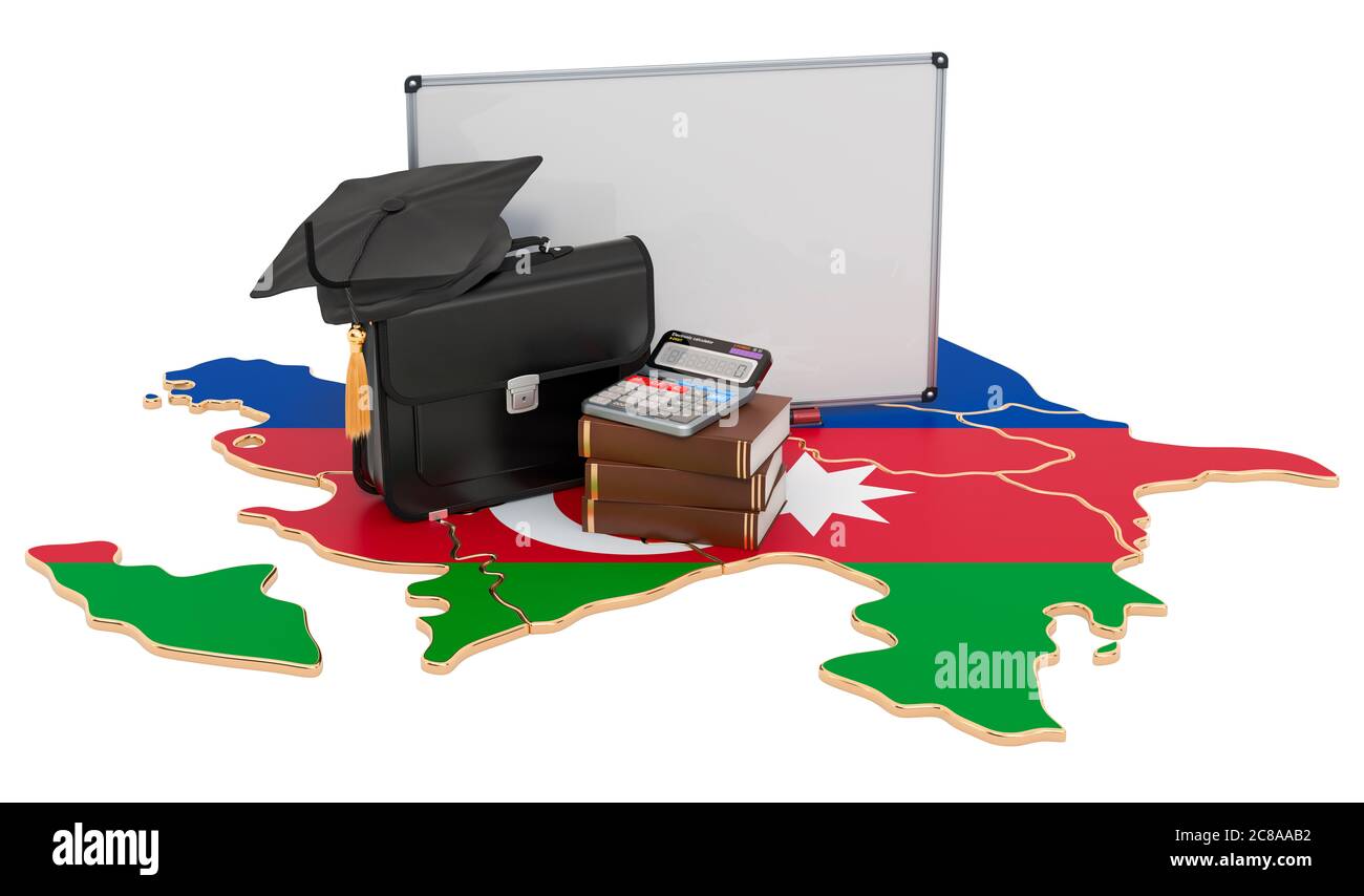 Business education in Azerbaijan concept, 3D rendering isolated on