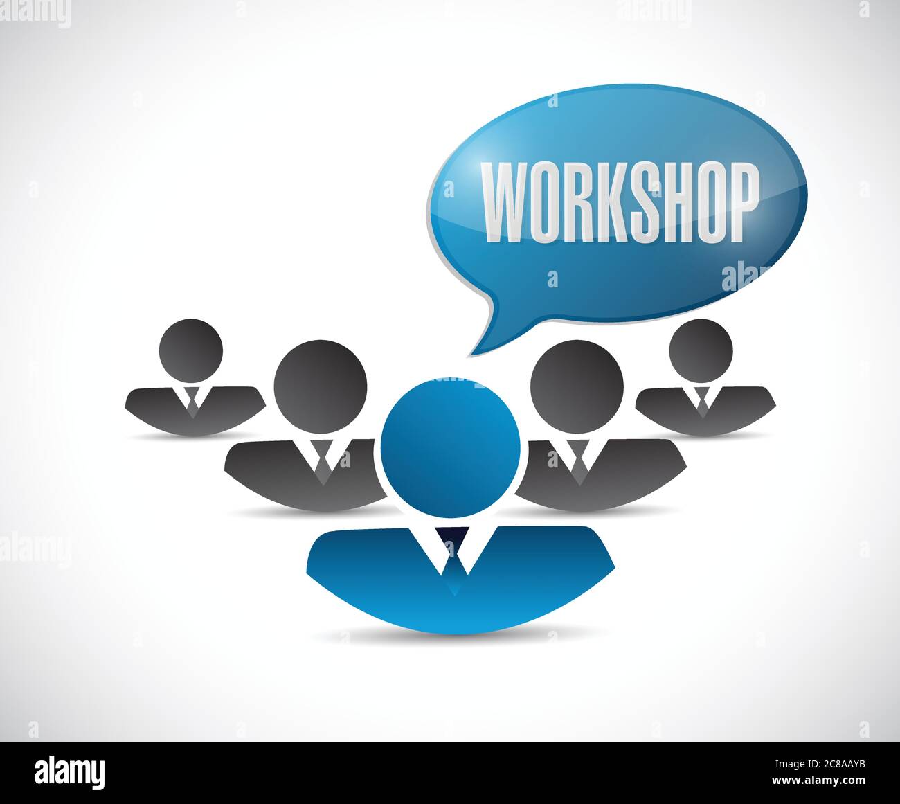 Teamwork workshop message illustration design over a white background Stock Vector