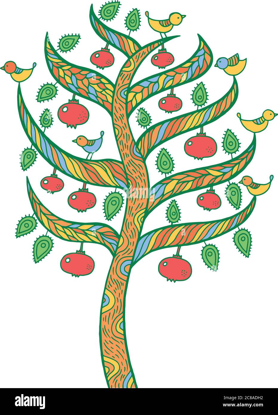 Pomegranate Tree Drawing