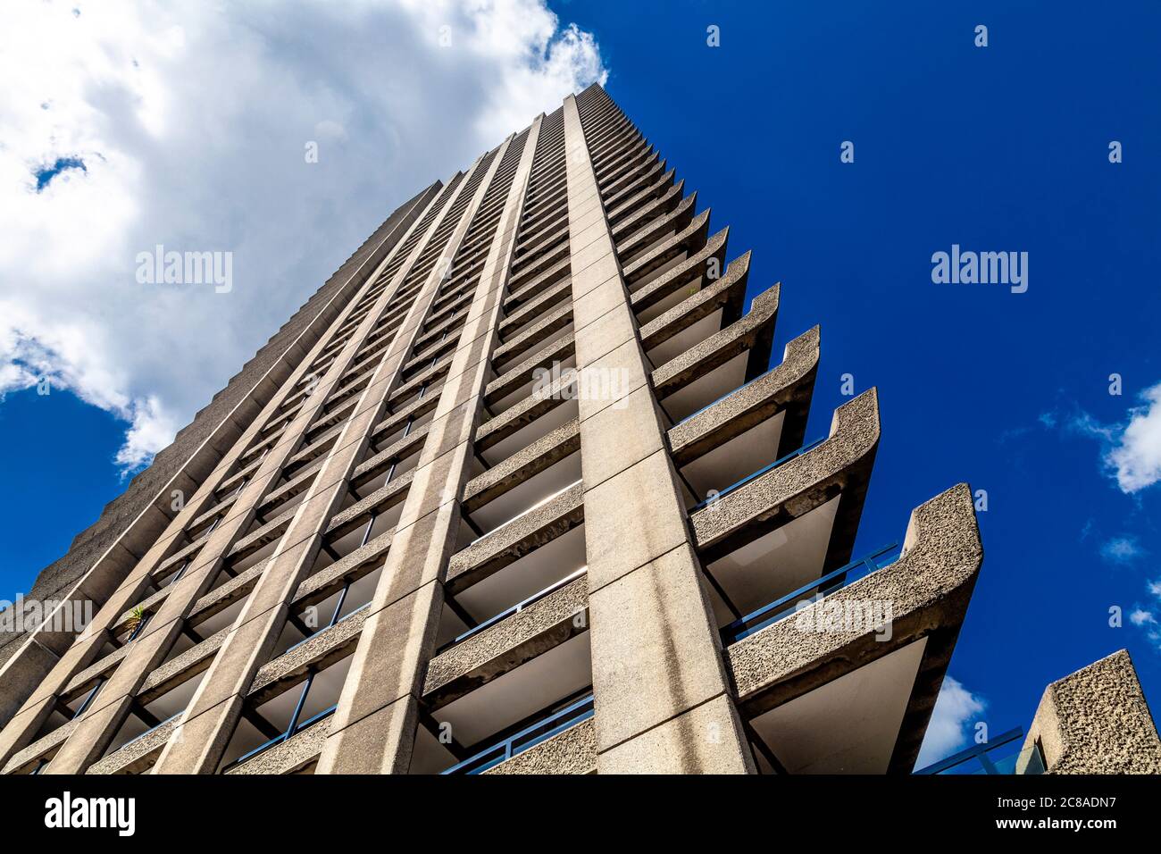 Shakespeare Tower at the brutalist Barbican Estate, London, UK Stock Photo