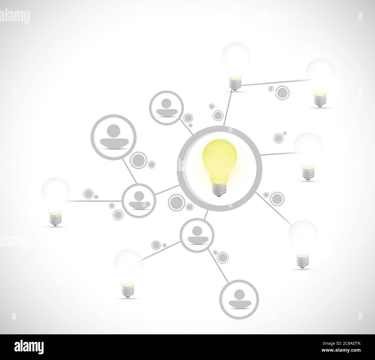 Idea light bulb network connection illustration design over a white background Stock Vector