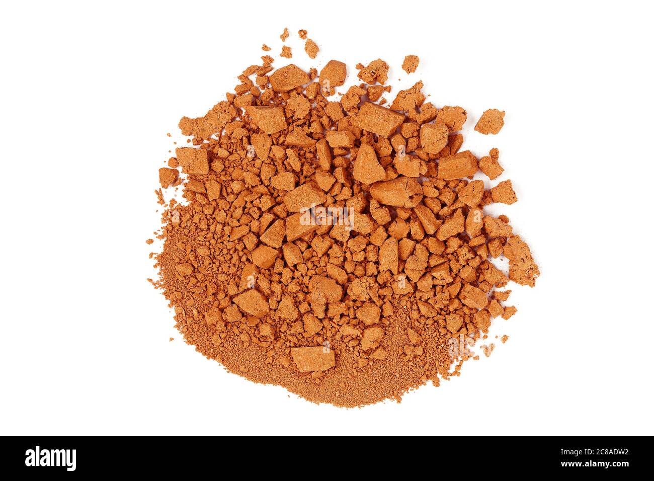 closeup of crushed brown watercolor paint isolated Stock Photo