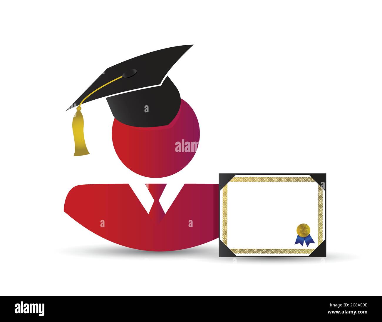 Graduation avatar concept illustration design over a white background Stock Vector