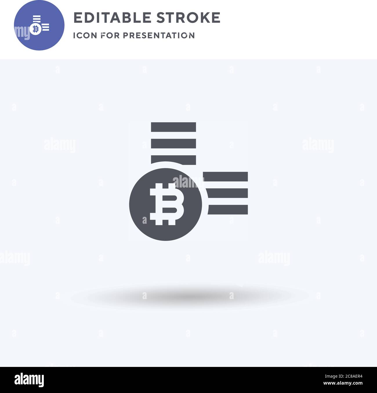 Bitcoin icon vector, filled flat sign, solid pictogram isolated on ...