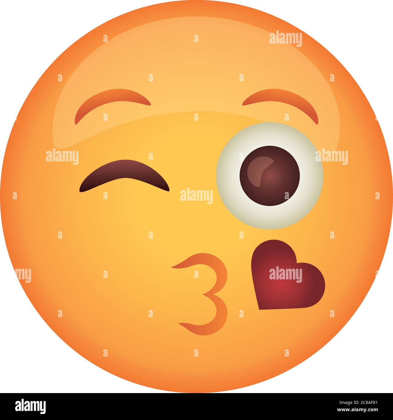 kissing emoji face classic flat style icon vector illustration design