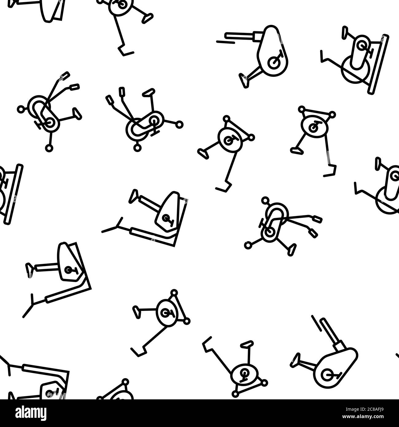 Exercise Bike Sport Vector Seamless Pattern Stock Vector Image & Art ...