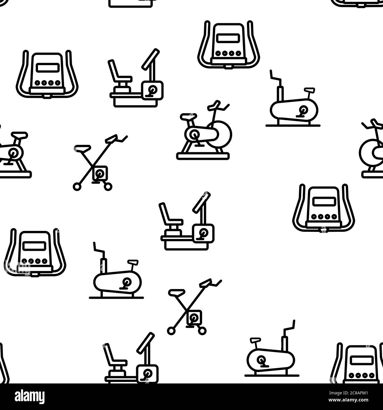 Exercise Bike Sport Vector Seamless Pattern Stock Vector Image & Art ...