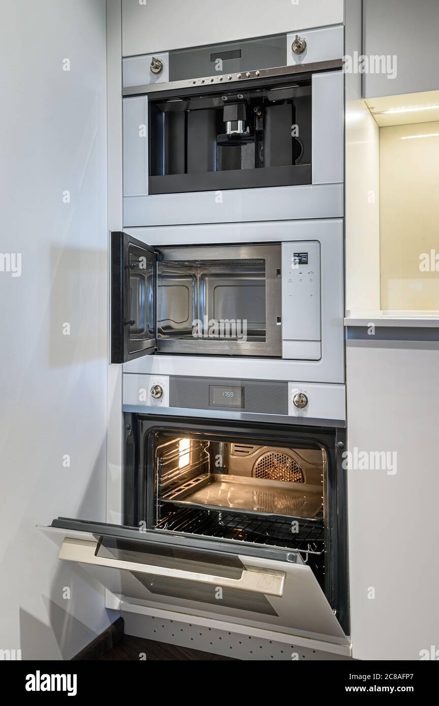 Luxury kitchen Interior with minimalism design Stock Photo