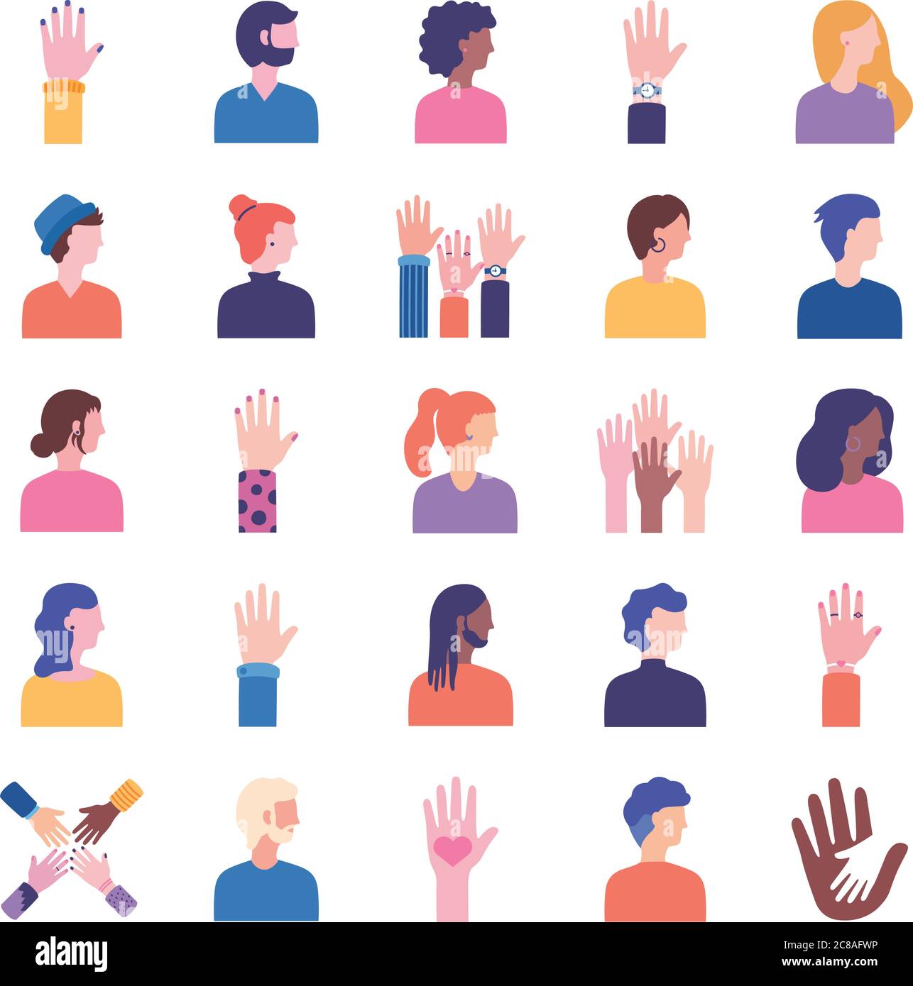 bundle of diversity people set icons vector illustration design Stock ...