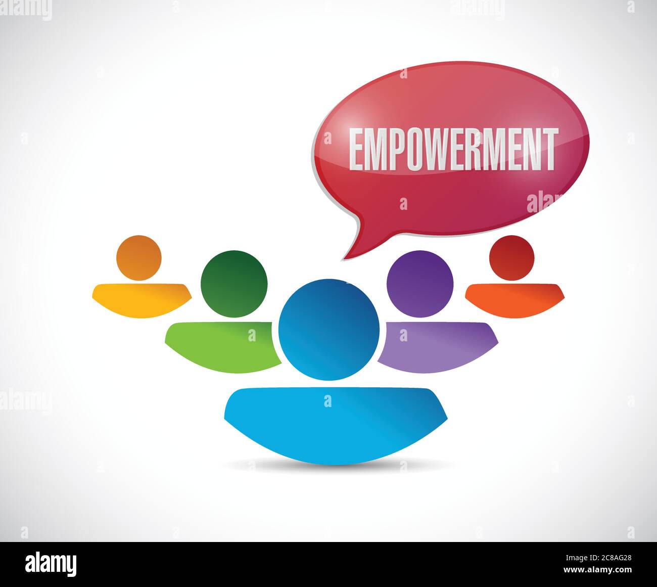 Empowerment teamwork message illustration design over a white background Stock Vector