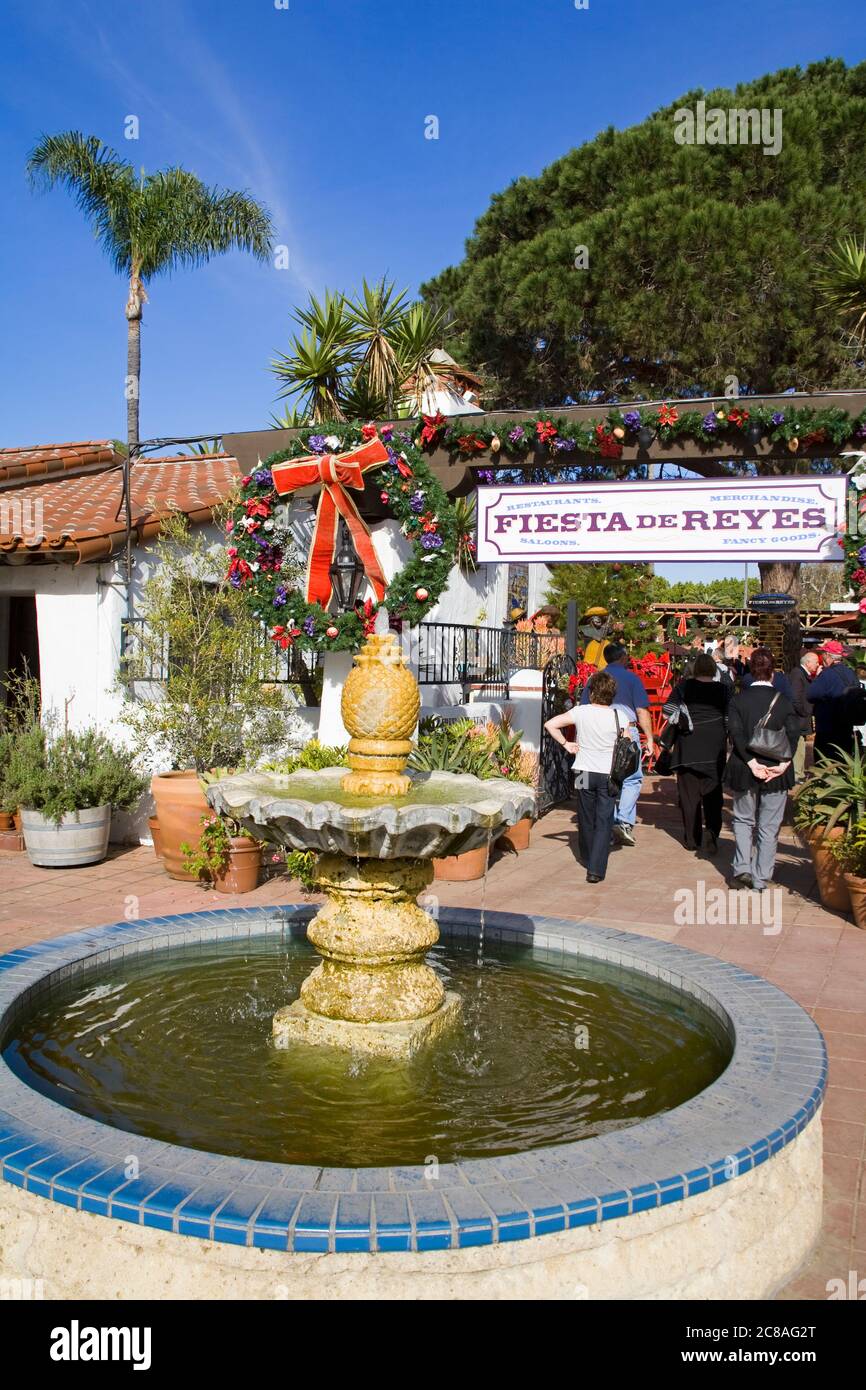 Fountain in Fiesta de Reyes, Old Town San Diego State Historic Park, California, United States Stock Photo