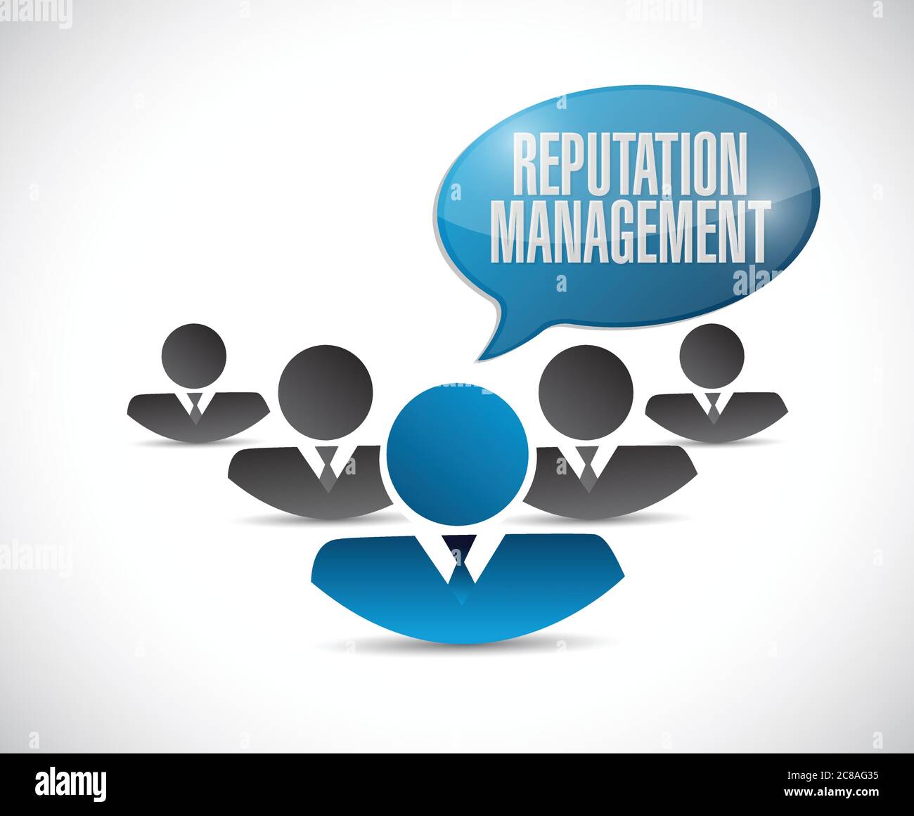 Teamwork reputation management illustration design over a white ...