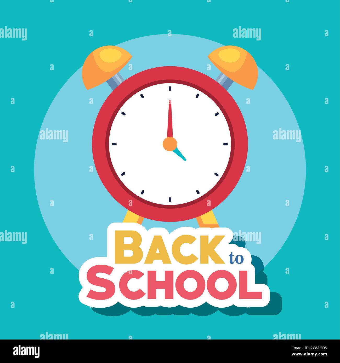 back to school banner with alarm clock Stock Vector Image & Art - Alamy