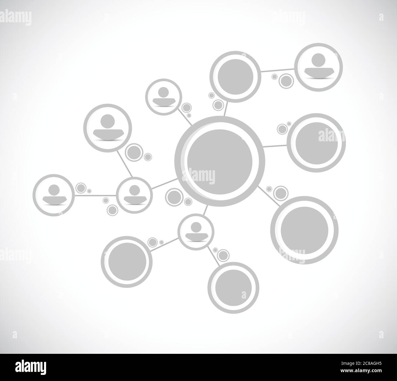 Grey people diagram network connection illustration design over a white background Stock Vector